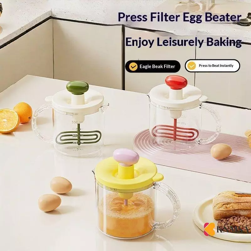 KNMSA Egg Churn Manual Press Cream Whipper thumbnail 7