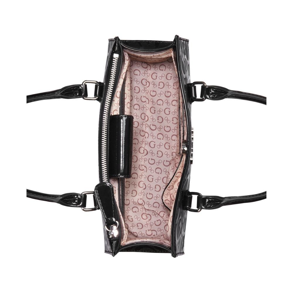 GUESS กระเป๋า รุ่น MM983306 BROOKEN SATCHEL SATCHEL สีดำ ราคา ถูกที่สุด ดีลบีเคเค แกลเลอรีภาพที่ 4