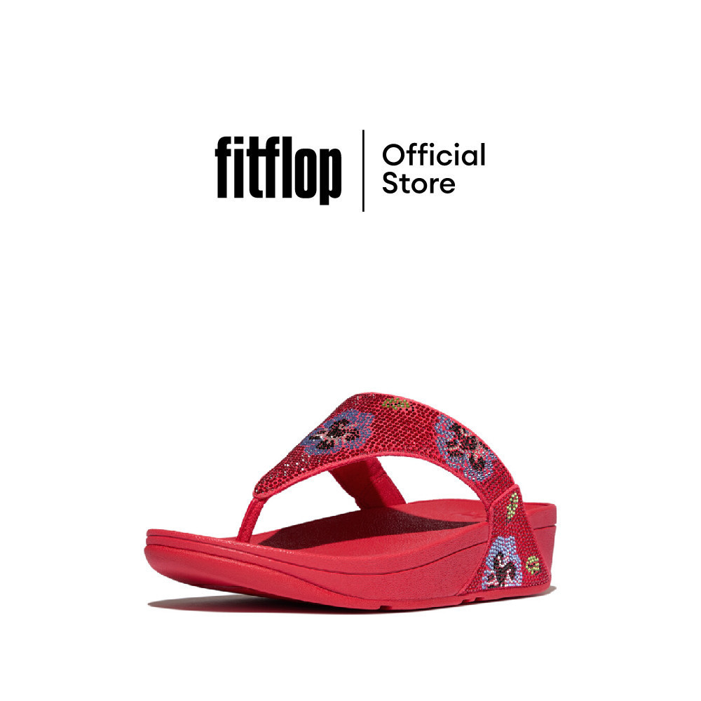 FITFLOP LULU X PHANNAPAST PANSY PARADISO รองเท้าแตะแบบหูหนีบผู้หญิง รุ่น Y1B-D41 สี RED