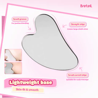 Breteil อุปกรณ์ปาดรองพื้น + พาเล็ตต์สี - ชุดอุปกรณ์แต่งหน้าสำหรับรองพื้นแบบพกพา เหมาะสำหรับการเดินทาง BR-F12
