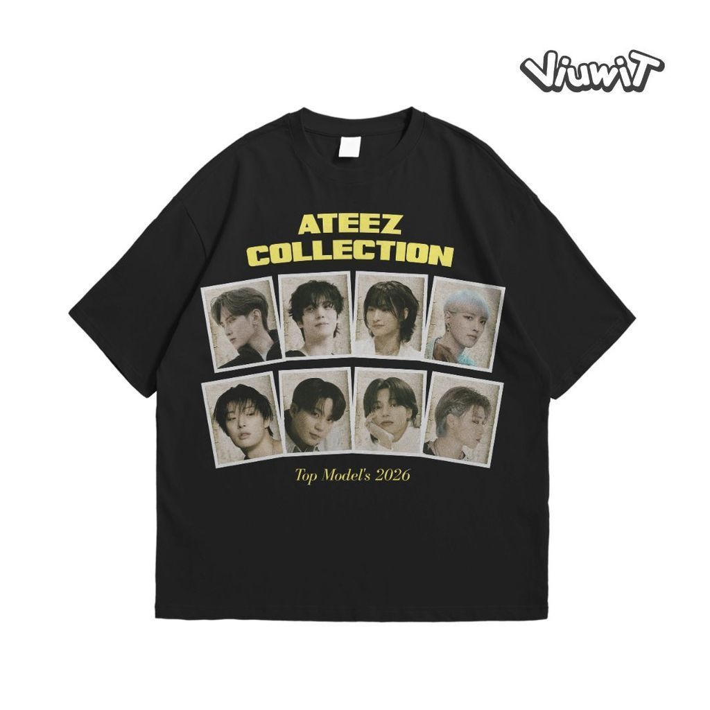 Kpop Tshirt Ateez Collection Kaos Cotton Combed 24s Short Sleeve Tee Shirt for Men WomenS-5XL