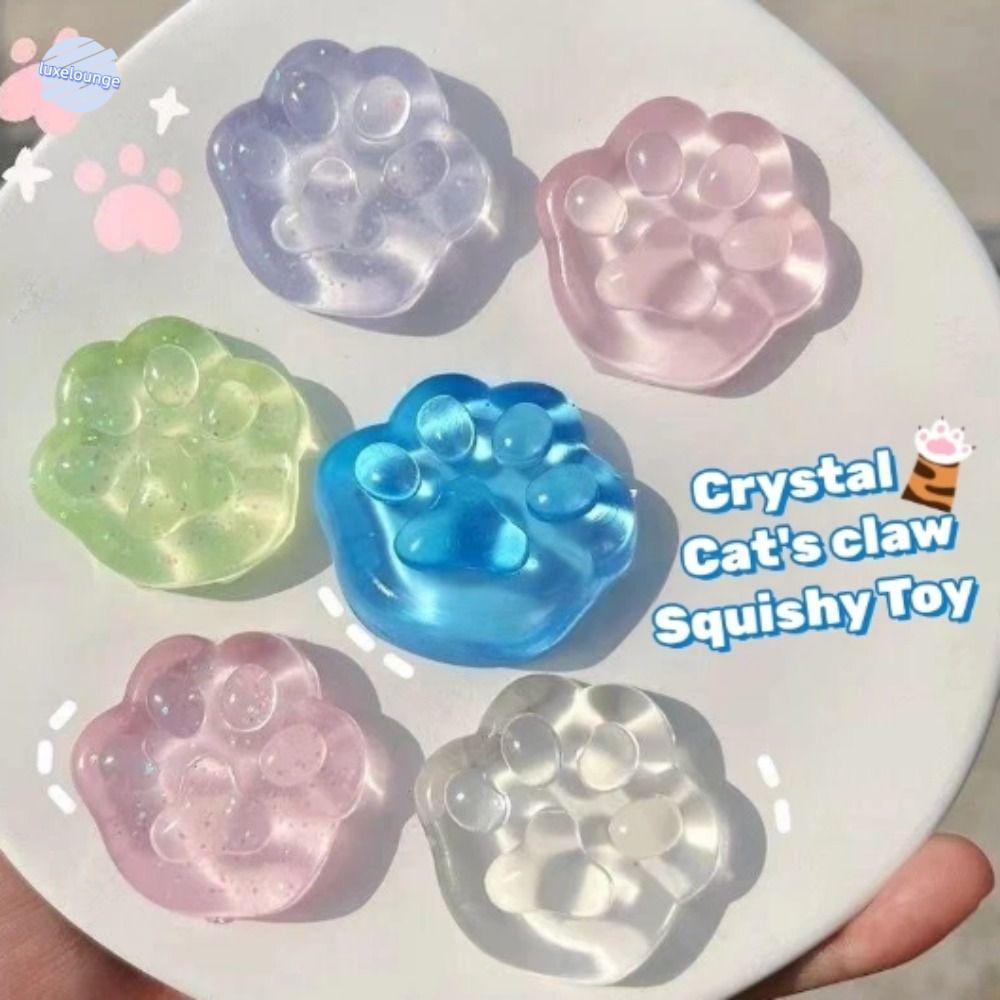 สกุชชี่ squishy ของเล่นเด็ก หรูหรา ของเล่นบีบ,โปร่งใสประกายโปร่งใสแมวกรงเล็บของเล่น,ประสาทสัมผัสของเล่นสร้างสรรค์จําลองสมจริงมินิน่ารักประสาทสัมผัสของเล่นเด็กของขวัญวัน