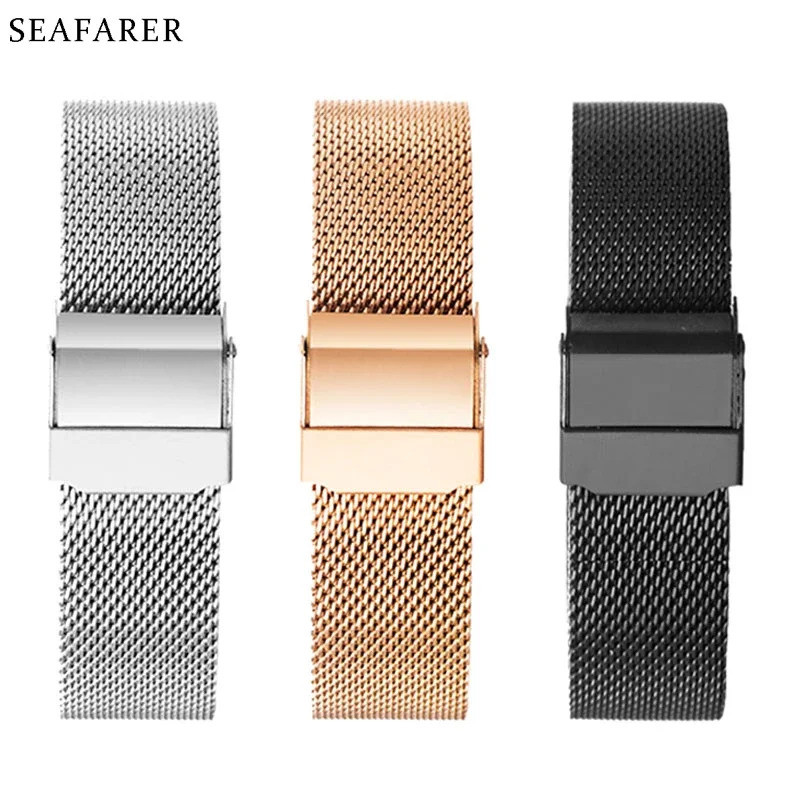 18mm 20mm Metal Stainless Steel Watch Band Strap for DW Tissot Longines Watch Series Sport Milanese 
