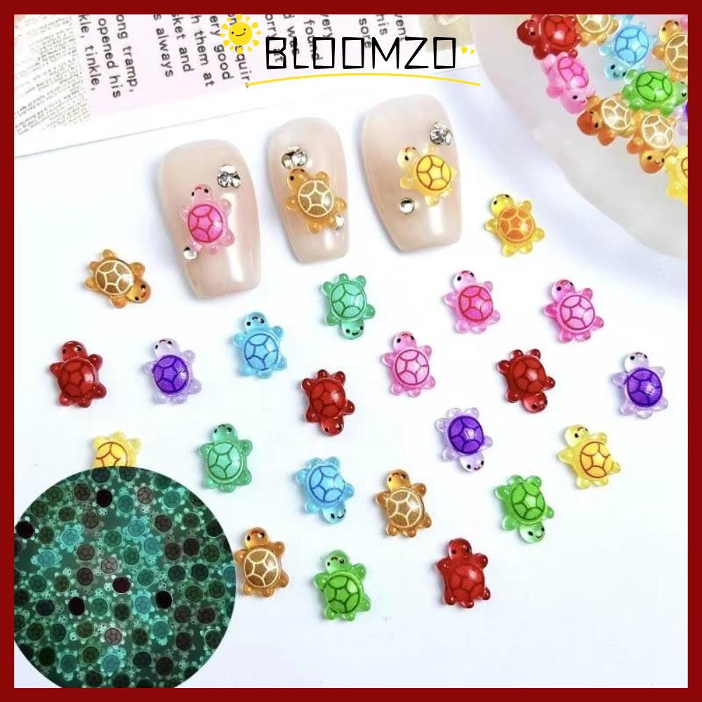 จัดส่งจากประเทศไทยBLOOMZO เต่าเรืองแสง 100 ชิ้น, สัตว์เรซินขนาดเล็กการ์ตูนเรืองแสงในที่มืด, ตุ๊กตาจิ๋วสี DIY Dopamine สําหรับโทรศัพท์ DIY Hairpin