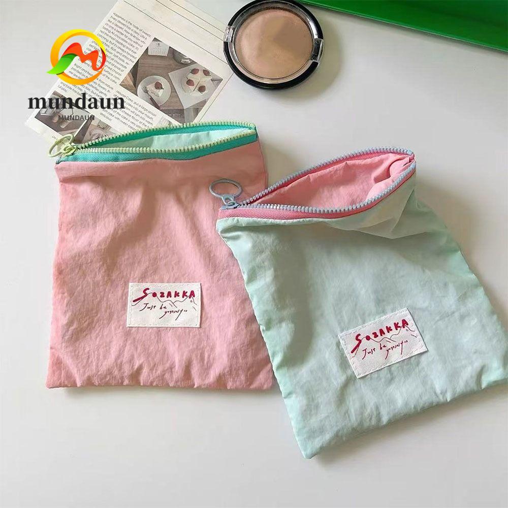 เหรียญ เหรียญ เหรียญกระเป๋าเครื่องสําอางสีทึบขนาดเล็กอุปกรณ์การเดินทางแบบพกพาซิปผ้ากระเป๋าสตางค์ถุงเก็บลิปสติก