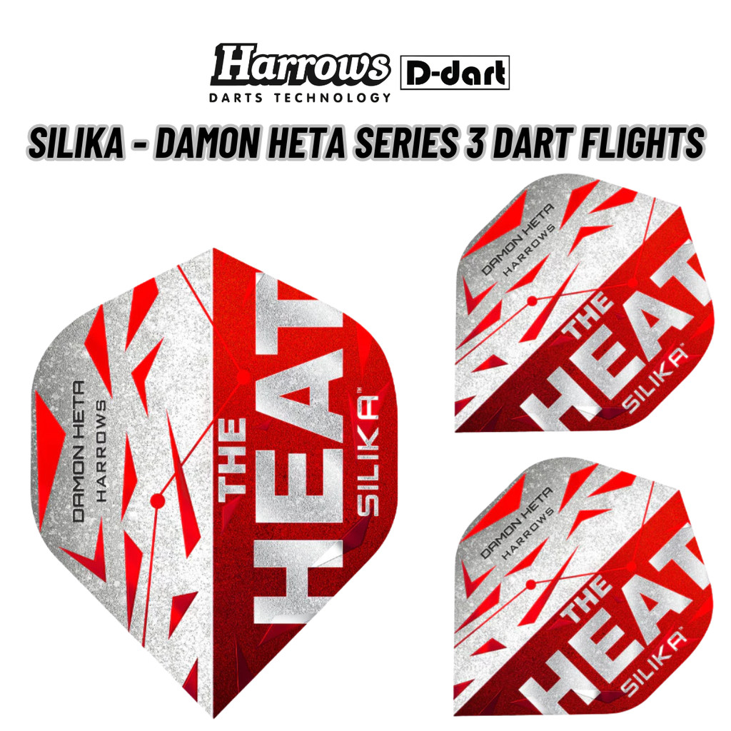 HARROWS DART FLIGHTS - STANDARD SILIKA - DAMON HETA SERIES 3 100 MICRON DART FLIGHTS (SAYAP ARROW)
