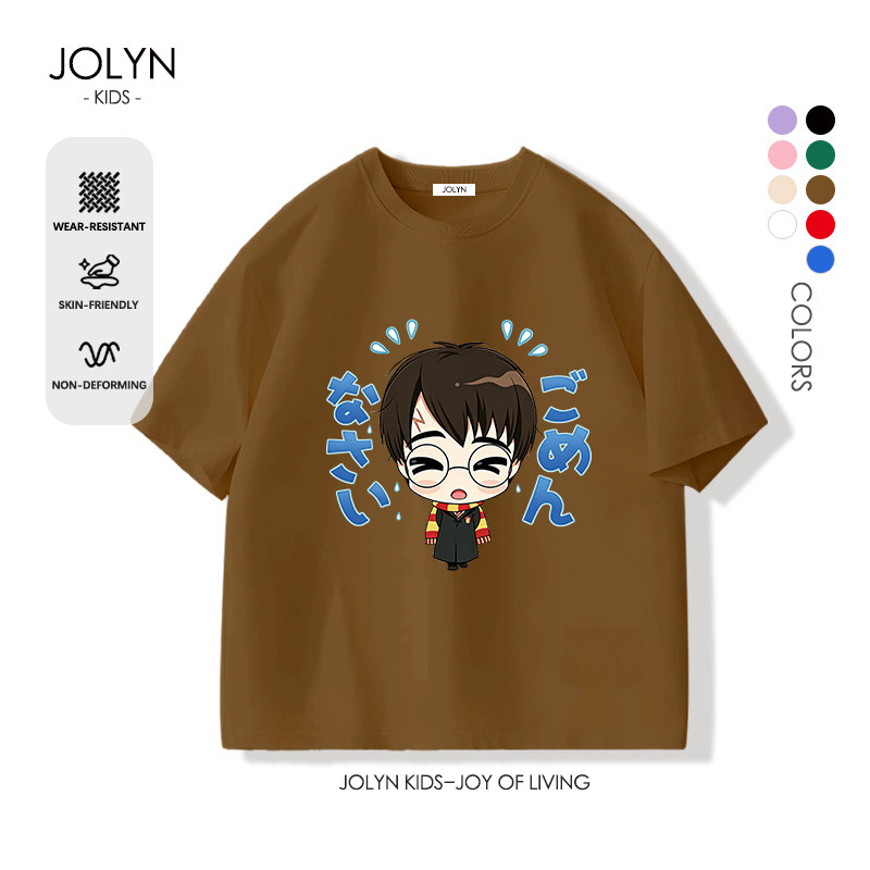 เสื้อยืดเด็กผู้หญิง ใส่สบาย นุ่ม ระบายอากาศได้ Harry Potter ลายพิมพ์การ์ตูนน่ารัก อายุ 3-15 ปี 2026สินค้าใหม่