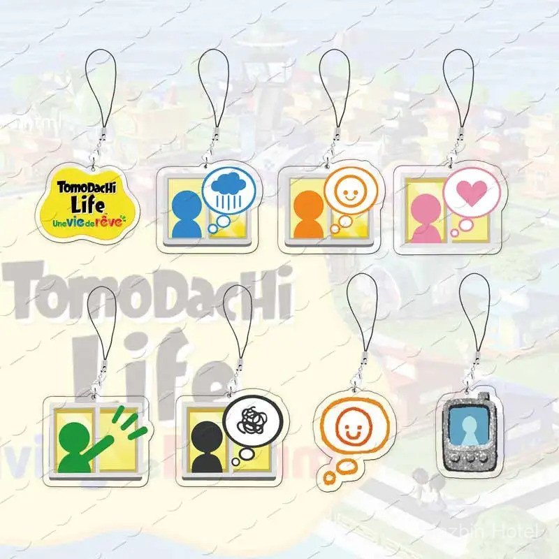อะคริลิคร้อนวิดีโอเกม Tomodachi Life จี้ขนาดเล็กโทรศัพท์โซ่หน้าต่างโทรศัพท์มือถือ Charms แฟน Gamers ของขวัญ