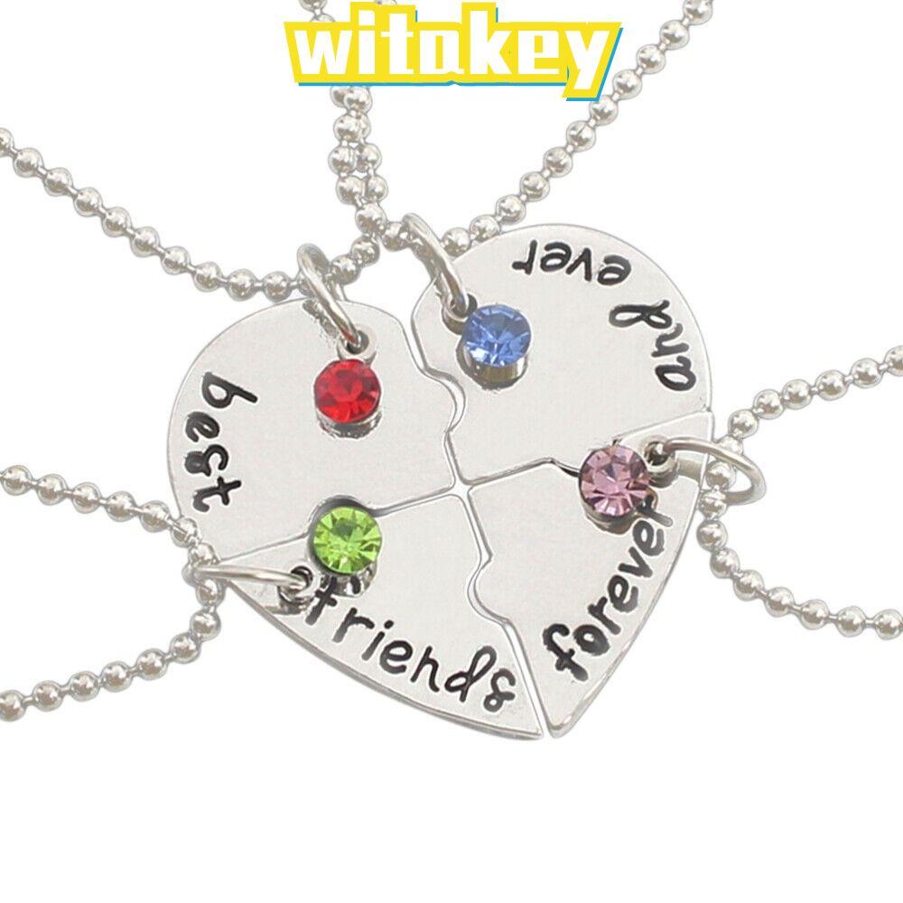 WITAKEY 4 Bff Creative Love Necklace Best Friend Froever Womens Necklace