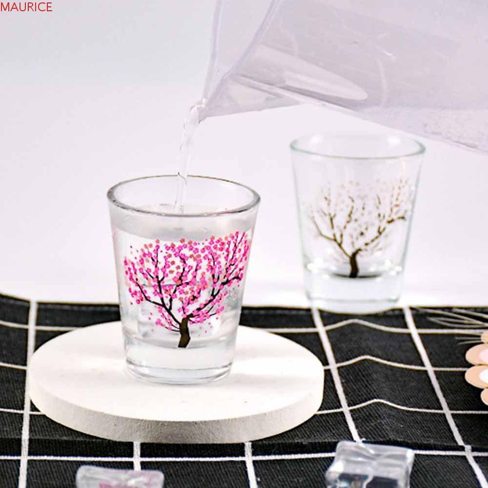 MAURICE Glass Creative Temperature Sensing Liquor 2oz Sakura Cup