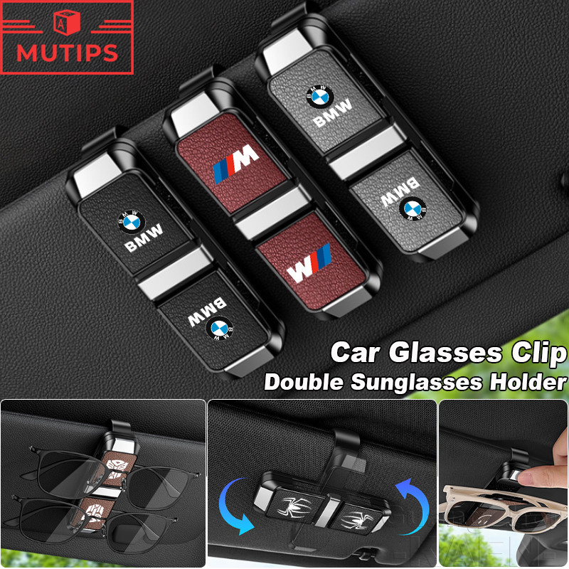 BMW ที่บังแดดรถยนต์ กรอบแว่นตา คลิปหนีบแว่นตารถยนต์ คู่คลิป ผู้ถือแว่นตาแดด Glasses Clip สำหรับ M Po