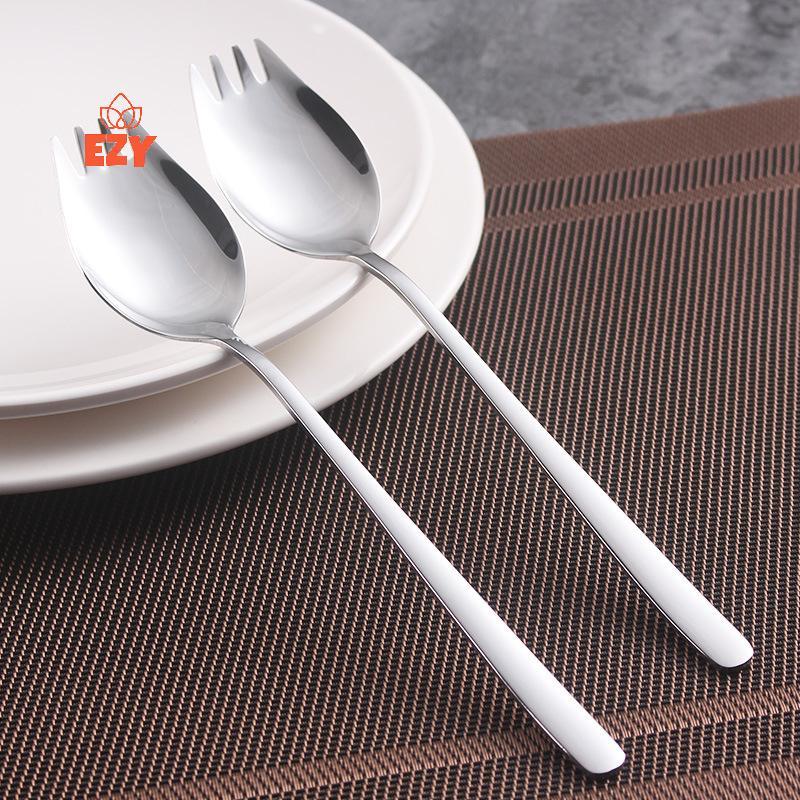 EZY 304 ส้อมสแตนเลสในครัวเรือน Spork ช้อน One ช้อนสลัดเค้กส้อมผลไม้ Western ส้อมบนโต๊ะอาหารใหม่