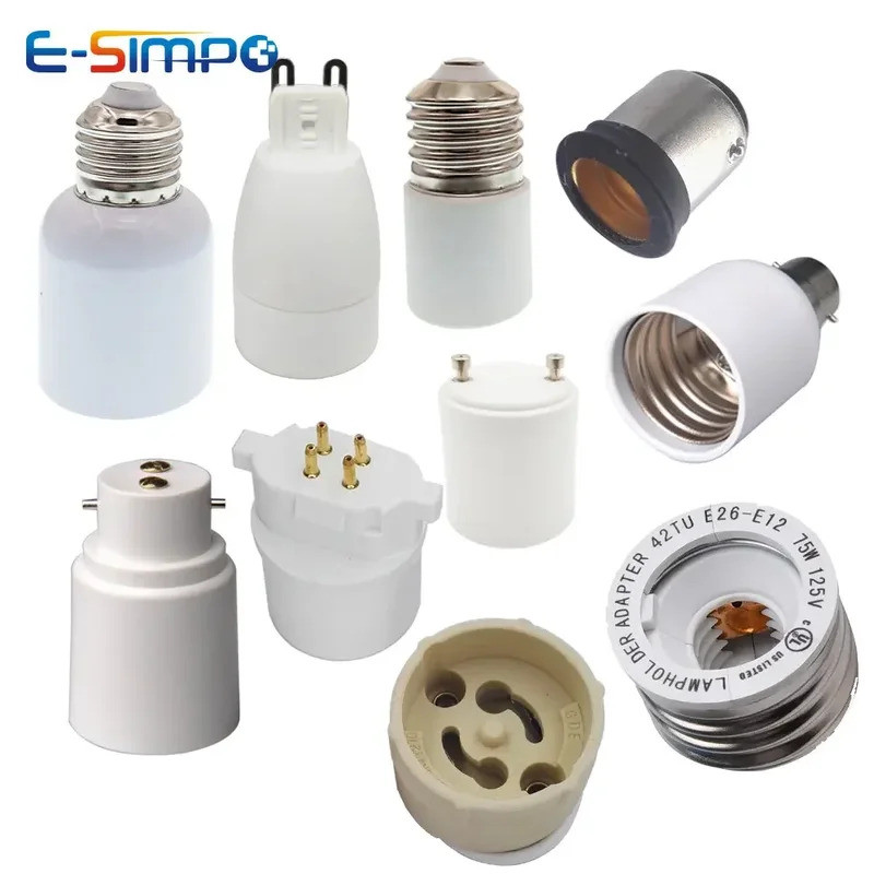 2pcs E26 E27 E39 E40 Gu10 Gu24 MR16 G5.3 G23 G24 G9 B22 BA15D BA15S LED CFL โคมไฟผู้ถือซ็อกเก็ตแปลงอ