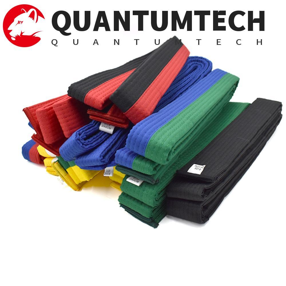 เข็มขัดเทควันโด QuantumTech ขนาด 2.2/2.8 ม. สำหรับยูกิและคาราเต้ สีดำ/แดง/เขียว/เหลือง