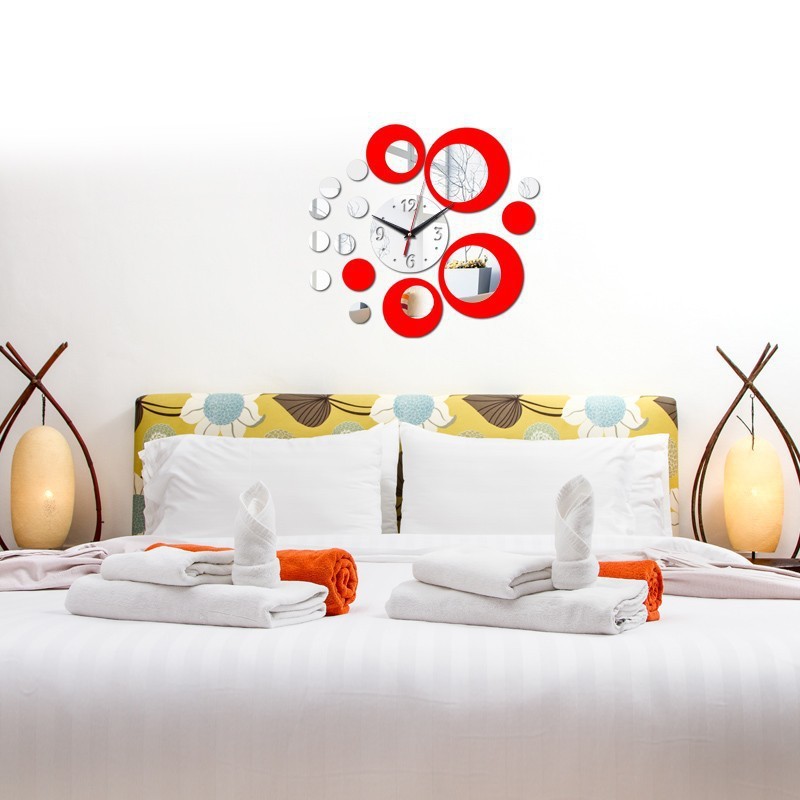 Manufacturer wholesale cross-border crystal 3D acrylic wall clock, wall sticker clock, home backgrou