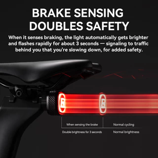 【TH Delivery】ROCKBROS จักรยาน IPX5 ไฟท้ายกันน้ําหลายรูปแบบอัจฉริยะเบรค Sensing Light Double-bracket MTB จักรยานเสือหมอบอุปกรณ์เสริม