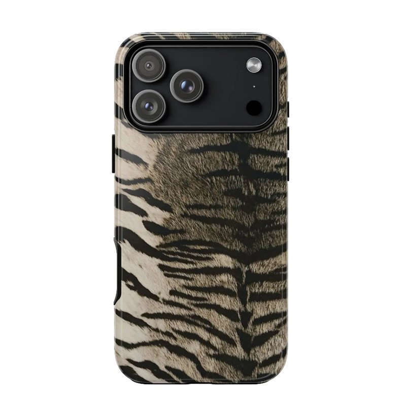 Ins Unique Tiger Leather Texture Two-in-One Film Case เหมาะสําหรับ iPhone17promax/16/15/14/13/12/11/Samsung S23 Ultra Shock-resistant Protective Case 60XC
