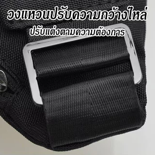 ผู้ชายกันน้ำไนลอนหน้าอกกระเป๋าซิปหลายชั้นออกแบบสายคล้องไหล่ปรับได้สวมใส่ทนทานเก็บสิ่งของได้