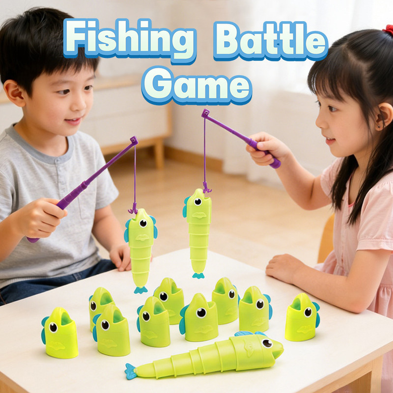 GeeToy เกมตกปลาต่อสู้และจับปลา เกมตกปลาบนโต๊ะแสนสนุก ของเล่นเสริมการเรียนรู้แบบโต้ตอบสำหรับเด็ก