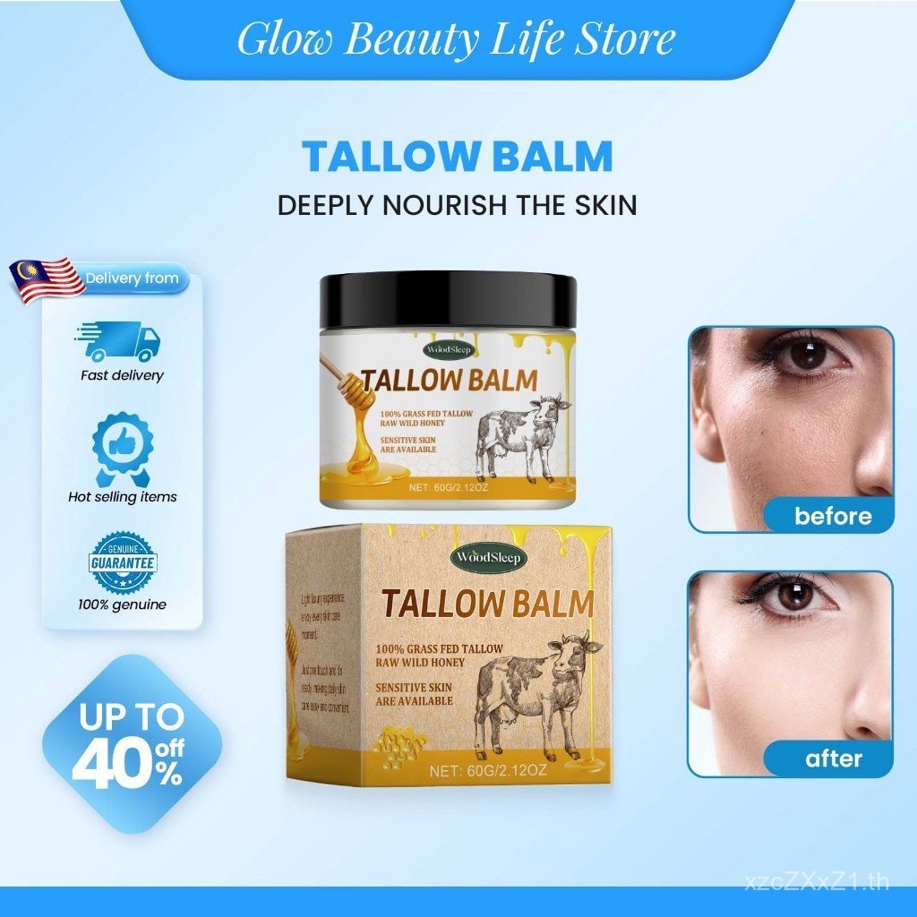 Tallow Face Moisturizer 60g Tallow Balm Tallow Honey Balm Beef Tallow Face Cream Body Lotion Moistur