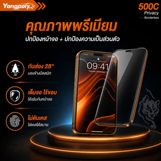 ฟิล์มกันเสือก 28° 500C เต็มจอ ไร้ขอบ กันมองด้านข้าง ไม่ดันเคสสำหรับ IPHONE XR 11 12 13PROMAX 14PRO 15 16PROMAX 17PROMAX