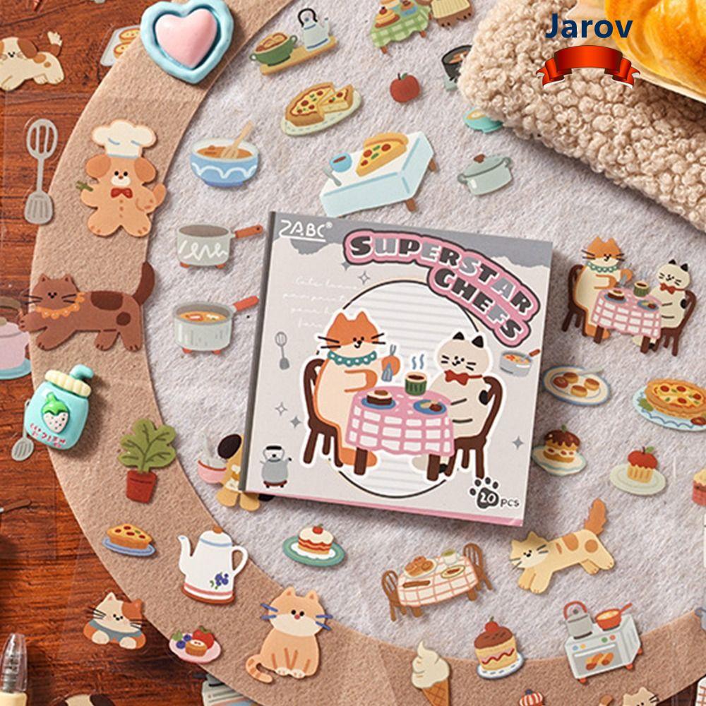 JAROV Die Cutting Stickers Book, PET Cartoon Cat Sticker Book, INS สไตล์คู่มือสติกเกอร์สําหรับ Junk 