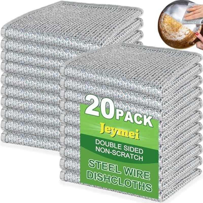 Multipurpose Wire Dishwashing Rag,Non Scratch Wire Dishcloth for Washing Dishes,Microfiber Miracle C