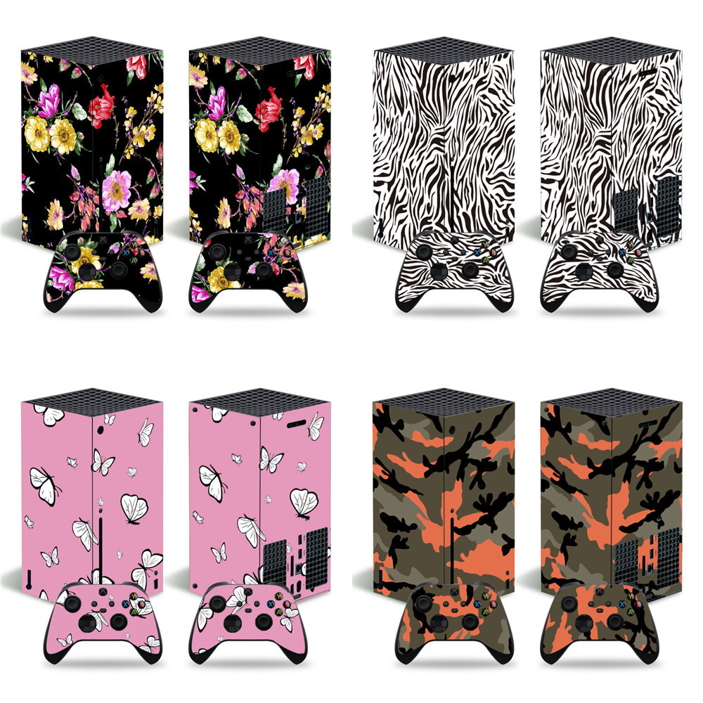 Spot Goods#XSX Series x Game console full-body sticker Floral cartoon  Skin Sticker Handle Protectiv