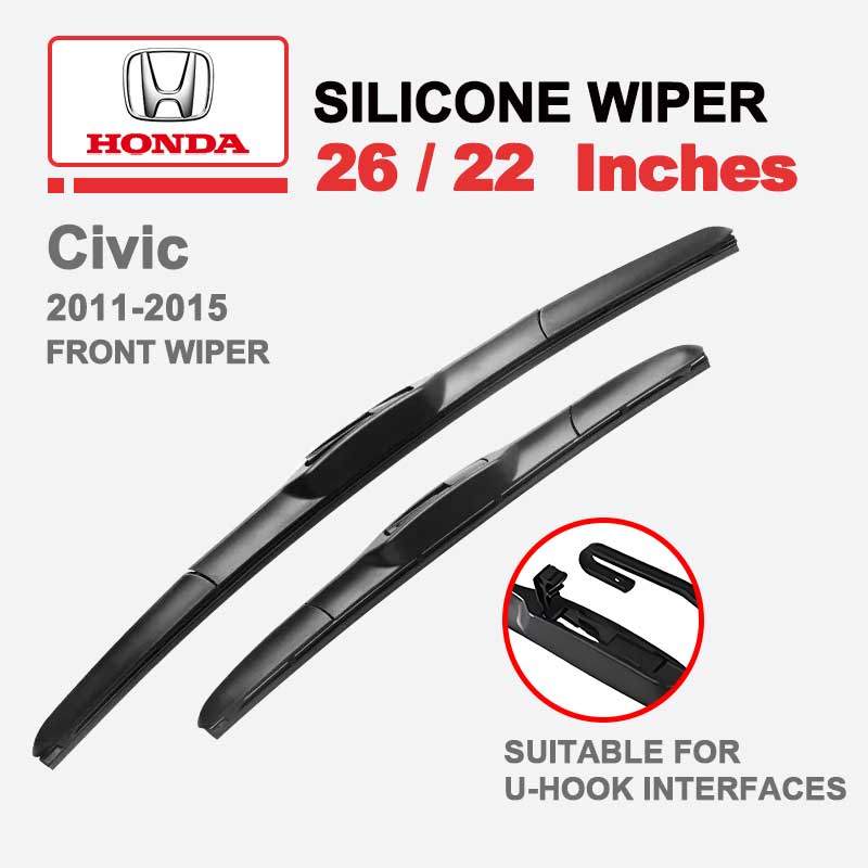 Honda Civic FB 2011-2015 ขนาด26"/22" Car Clear Advantage ใบปัดน้ําฝนรถยนต์ ใบปัดน้ําฝน ที่ปัดน้ําฝน ใบปัดน้ําฝนซิลิโคน ทนทานนาน ชุดใบปัดน้ําฝนสปอร์ต