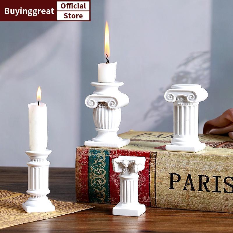 TST เสาโรมันคอลัมน์กรีกรูปปั้นเชิงเทียนเรซิ่นFigurine Home Desktop Decor เครื่องประดับการถ่ายภาพ Pro