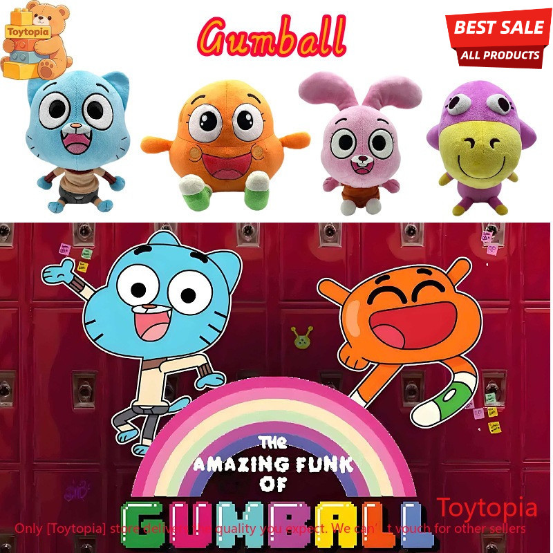 The Amazing World of Gumball Plush Super Soft ตุ๊กตาของเล่นน่ารักการ์ตูนหมอนตัวอักษรสําหรับเด็กของขว