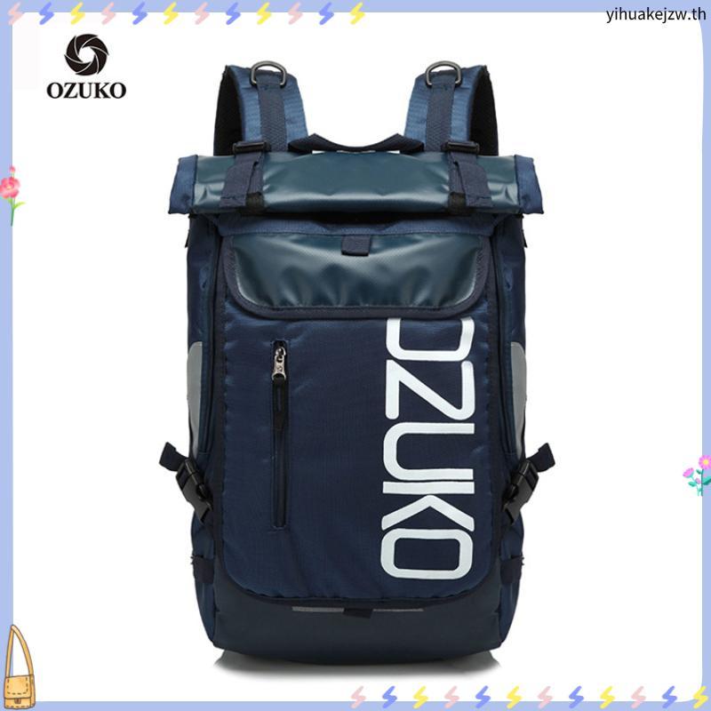 OZUKO Fashion Men Laptop Travel Backpack Waterproof College Student Schoolbag for Teenager