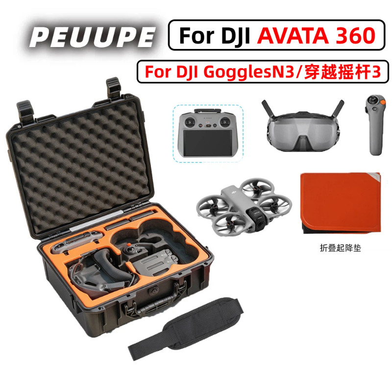 สําหรับ DJI AVATA360 กล่องนิรภัยกันน้ําครบชุดกระเป๋าเก็บ DJI Goggles N3/RC2 กลางแจ้งขนาดใหญ่ความจุ Shock-proof กระเป๋าเดินทางอุปกรณ์เสริม
