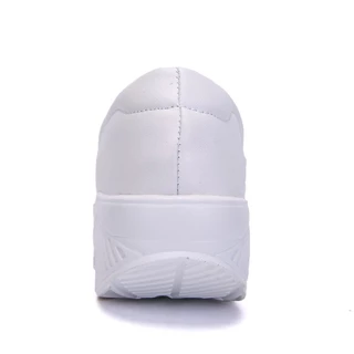 รองเท้าพยาบาลสีดำ Mission White Wedge Cut-Wedges Sneaker รองเท้าพยาบาล