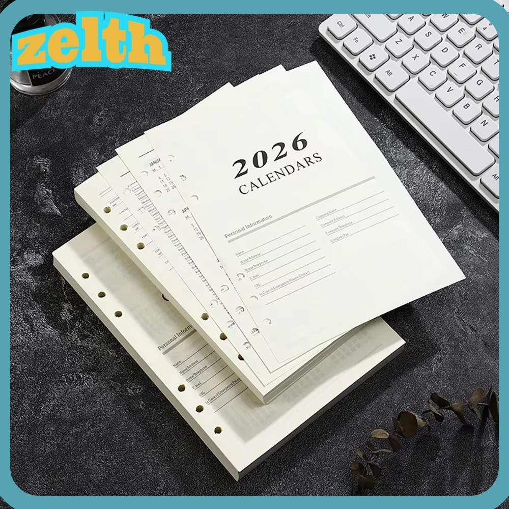 ZELTH Binder หน้าด้านใน, Refill Page Loose Leaf A5 Notebook, Durable Daily Planner Perforated Sheets