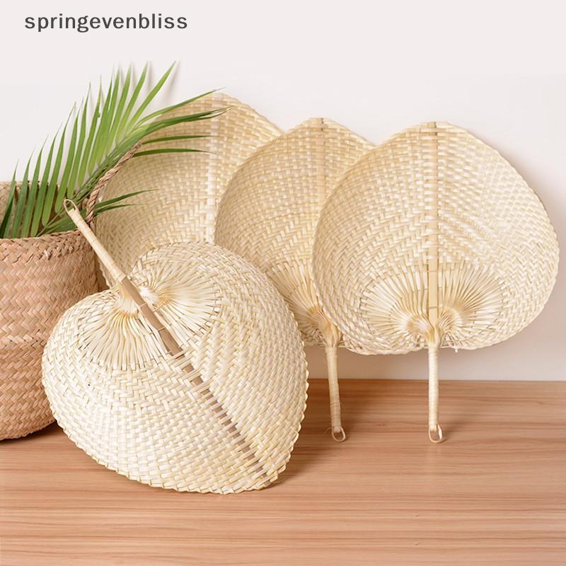 Springevenbliss Pushan Arts Hand Made Fan Peach Shaped Bamboo Fan Summer Cool Air Fan DIY Springeven