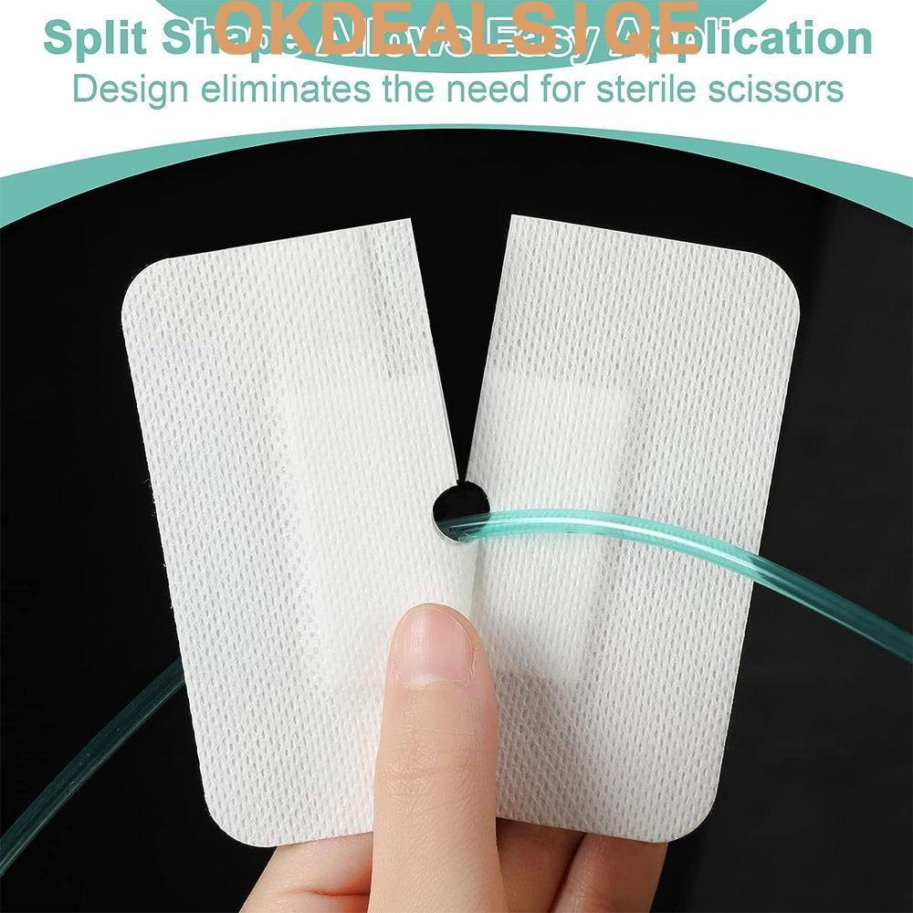 OKDEALS1QE 10 ชิ้น Feeding Tube Pad, Gtube Supplies อุปกรณ์ไตเทียม Chest Catheter Cover, Replacement