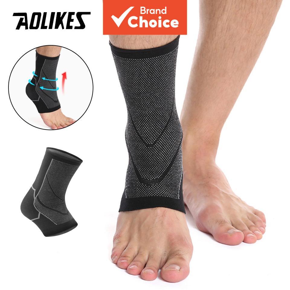 AOLIKES เหมือนกัน ปลอกหุ้มข้อเท้ากีฬา 1 ชิ้น, รองรับการบีบอัดระบายอากาศแบบยืดหยุ่นสําหรับฟิตเนสวิ่งตะกร้าบาล