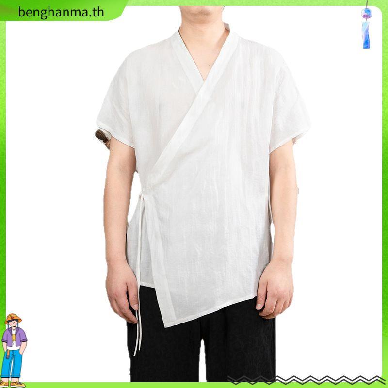 URTHE - เสื้อเชิ้ต คอวี สไตล์เบสบอล รุ่น INDULGENCE BASEBALL SHIRT