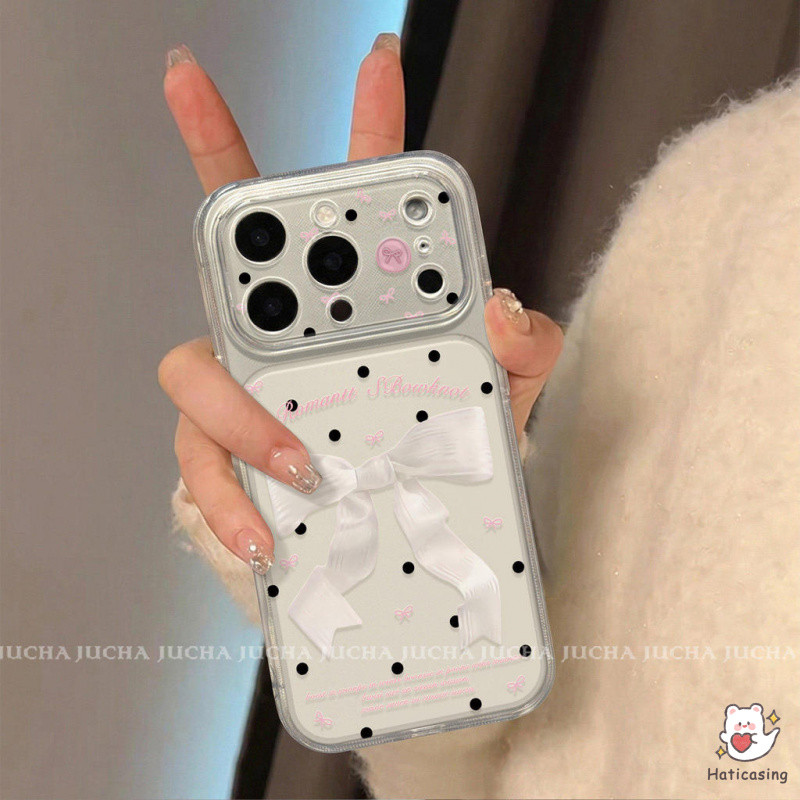 HP Dot Bow Girl Aesthetic Casing Samsung A17 5G A07 A57 A37 A27 A34 A16 A35 A55 A26 A15 A14 A56 A05S