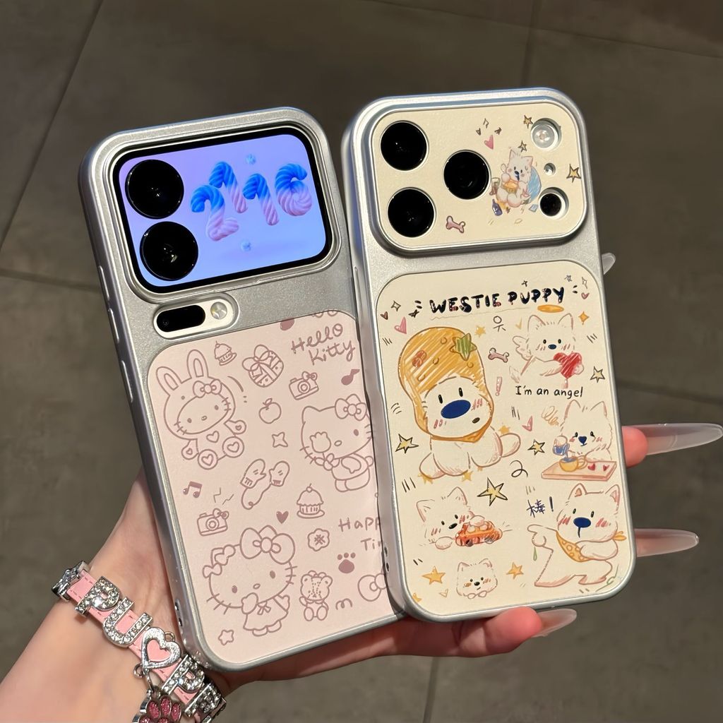 Kawaii Hand-Drwn Hello Kitty / Westie Puppy TPU Case,กันกระแทกป้องกันรอยขีดข่วนกันฝุ่น,เหมาะกับiPhon