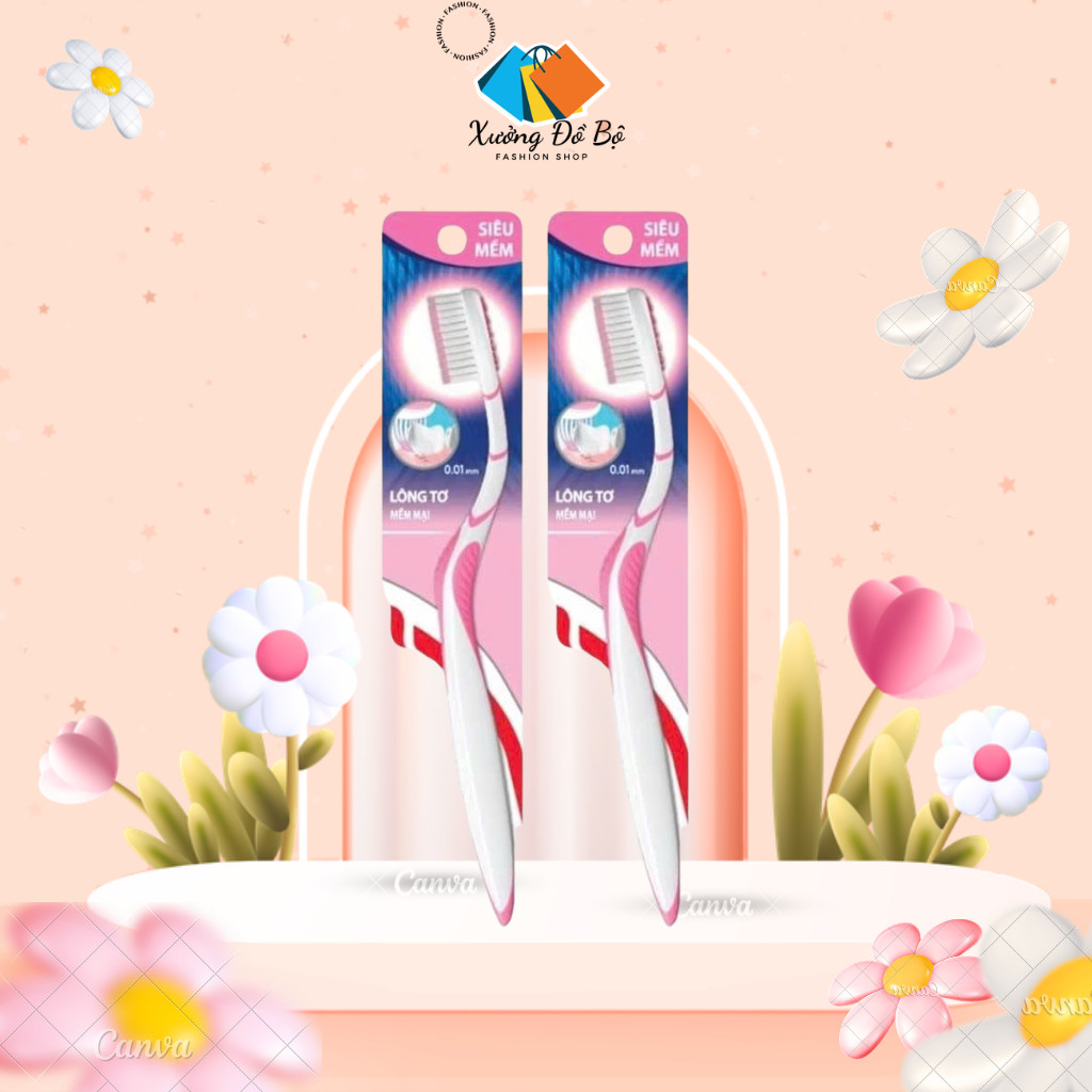 Combo 2 แปรงสีฟัน Super Soft Fluff P/S - แปรงเรียบ ทําความสะอาดล้ําลึก