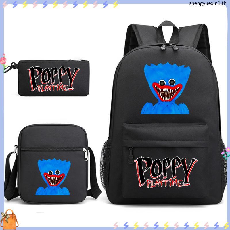 2022 New Arrival Huggy Wuggy Poppy Playtime Game Three-Piece Bag Set Shoulder Bag Backpack Pencil Ba