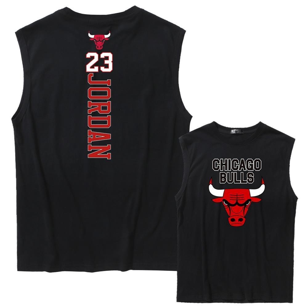 COD พร้อมส่งในไทย เสื้อกล้ากีฬา เสื้อกล้ามลำลอง เสื้อบาส Michael Jordan หมายเลข 23 ทีม Bulls สายวินเทจ ผ้าฝ้าย
