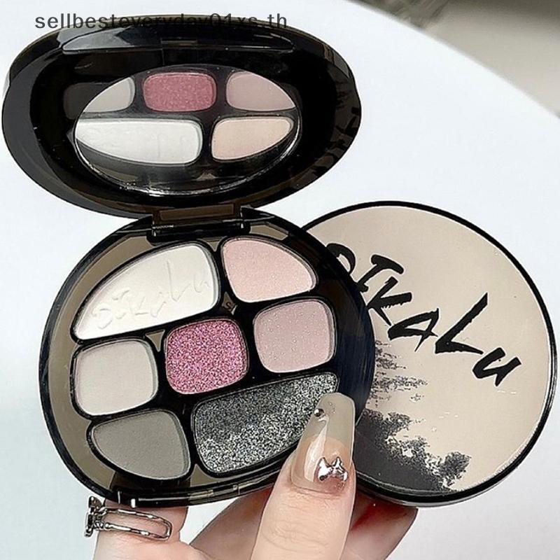 L&Z MIKALU Pink Eyeshadow Palette Matte Pearlescent 8 Colours Eye Shadow Cool Night Purple Brown Gli