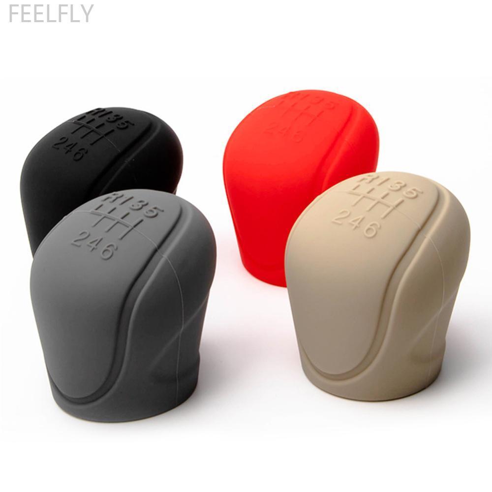 FEELFLY Universal 6Speed รถซิลิโคนเกียร์ SHIFT Knob Cover เกียร์ SHIFT Non-Slip Grip Handle ป้องกันค