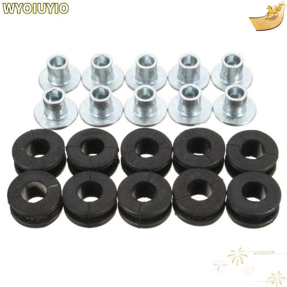WYOIUYIO 10 ชิ้น/20 ชิ้นรถจักรยานยนต์ Grommets, ยาง M6 ปะเก็นชุด, Fairings Grommets