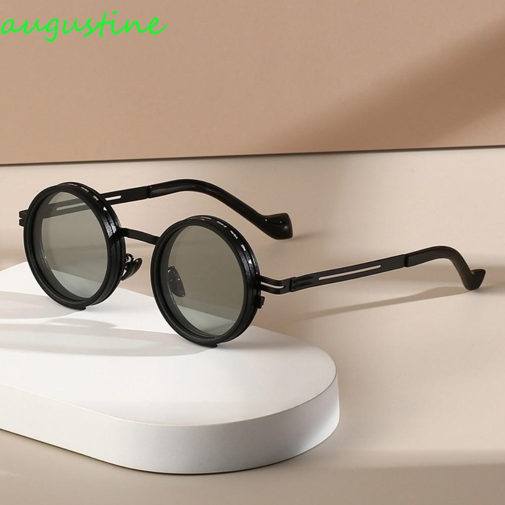 AUGUSTINE แว่นกันแดดตกปลา, รอบพร้อมเคส Glasse แว่นกันแดดแบบปรับได้, ความชัดเจน 9 ระดับ Dimming แว่นต