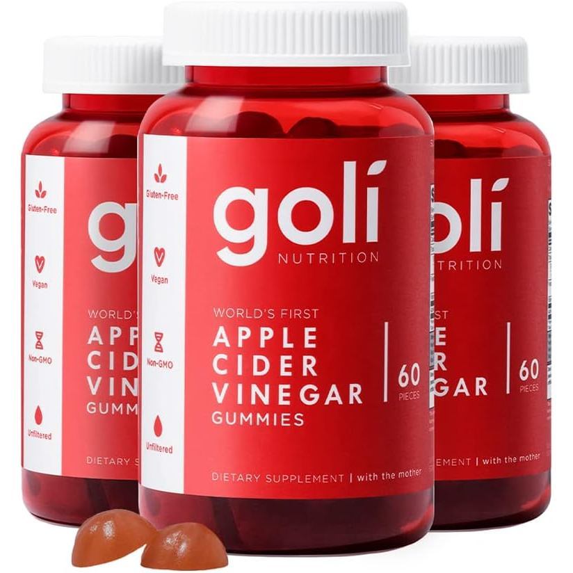 Goli Apple Cider Vinegar Gummies - Worlds First ACV Gummy with Vitamin B12, Beetroot & Pomegranate -