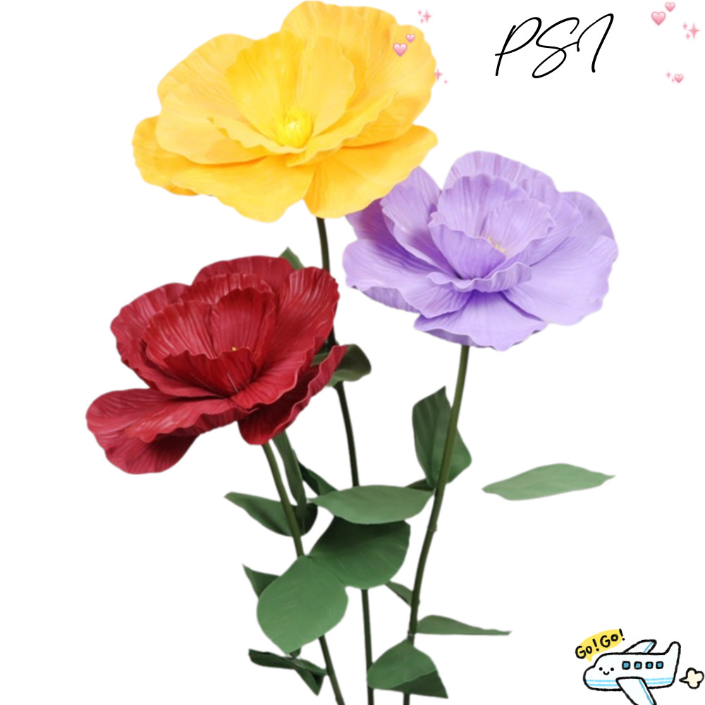 PSI ดอกไม้จําลอง, 40/50 ซม.PE โฟมวัสดุดอกไม้ประดิษฐ์, ฉากพื้นหลังกันน้ําจําลอง Yu Meiren ขนาดใหญ่ตกแ